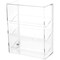 Plymor Clear Acrylic Locking Display Case with Sliding Back, 3 Angled Shelves